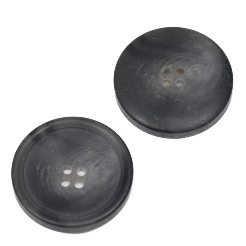 Hornimitatknopf Anthrazit 4-Loch-Knopf – Blazer- und Sakkoknopf HI-87