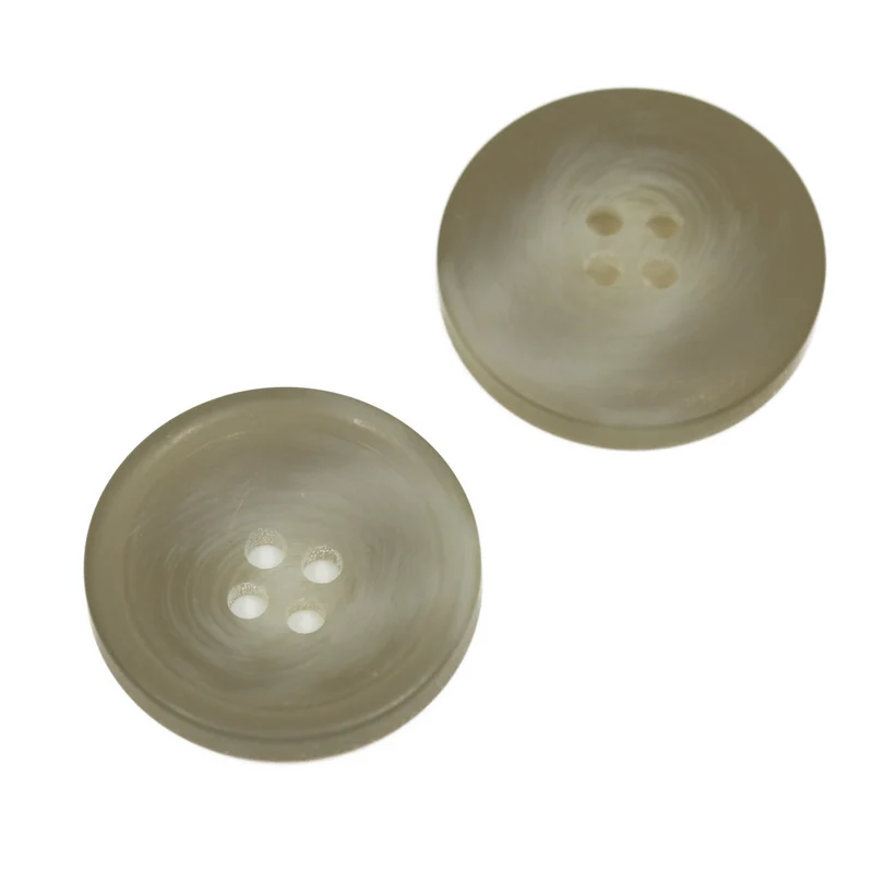 Hornimitatknopf Grau 4-Loch-Knopf – Blazer- und Sakkoknopf HI-87