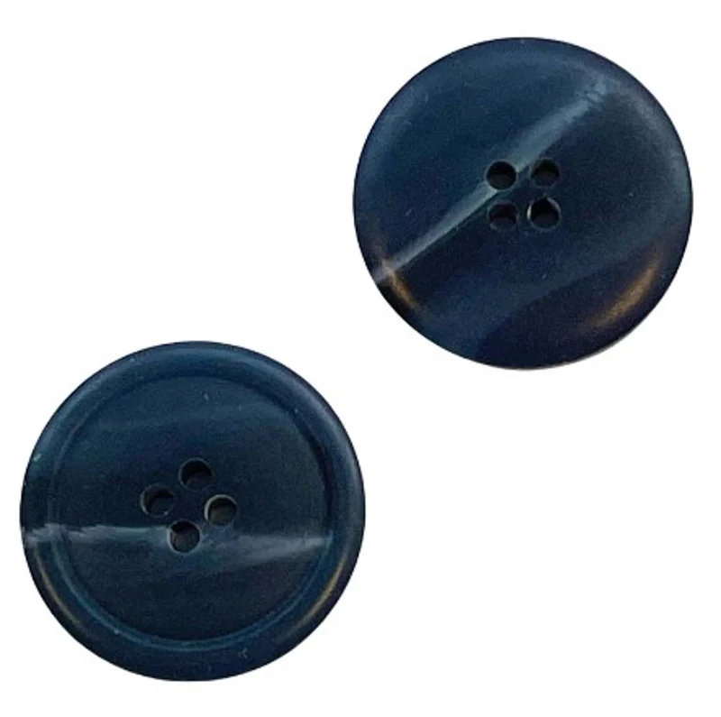 Hornimitatknopf Blau 4-Loch-Knopf – Blazer- und Sakkoknopf HI-88