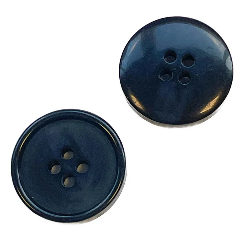Hornimitatknopf Blau 4-Loch-Knopf – Blazer- und Sakkoknopf HI-89