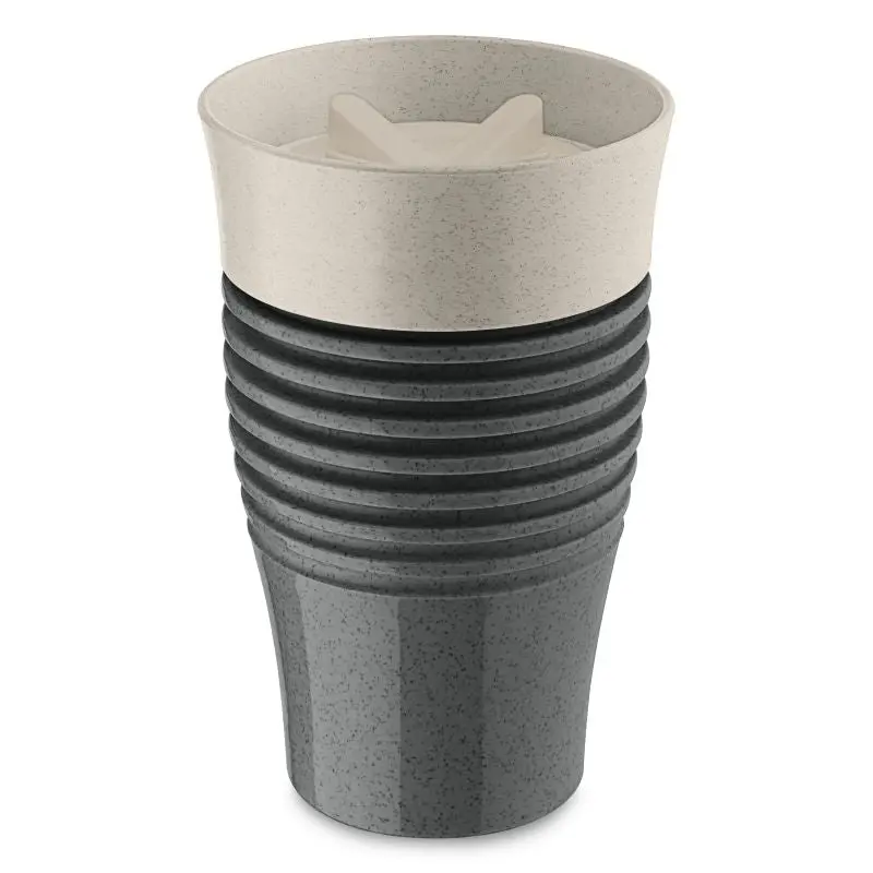 SAFE TO GO Thermobecher 400 ml – in Nature Ash Grey & Desert Sand, sicher und stilvoll