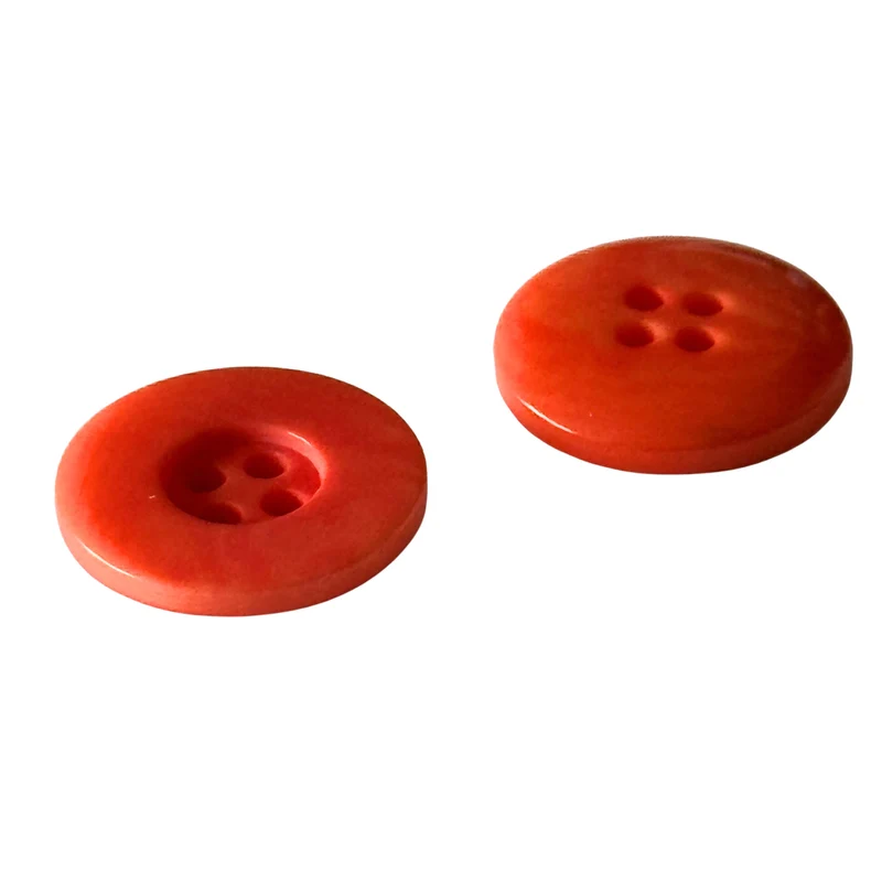 Steinnuss 4-Loch Knopf Orange STN-24