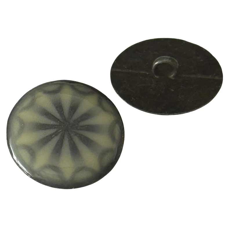 Trachtenknopf Sternmotiv Alteisen Emaill Creme– Ösenknopf TK-13-as-creme