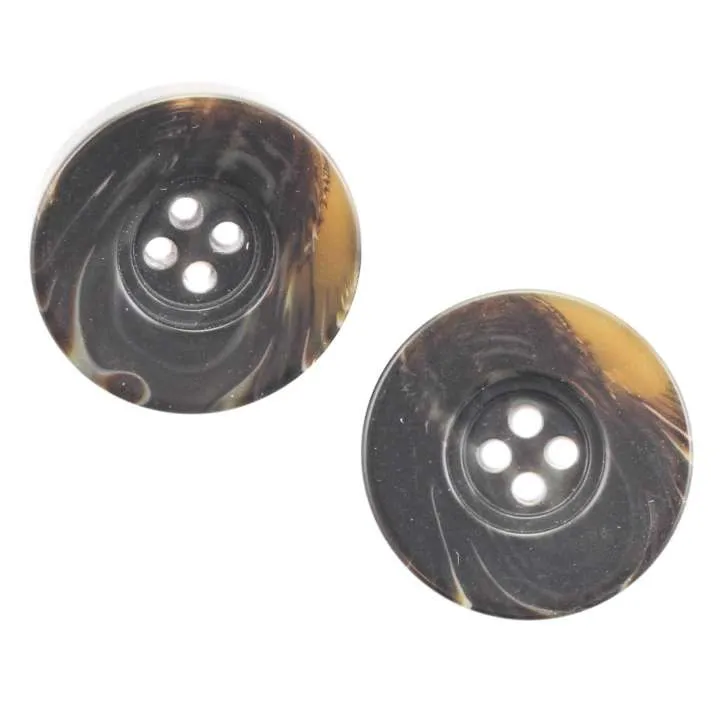 Hornimitatknopf Braun 4-Loch-Knopf – Blazer- und Sakkoknopf HI-11