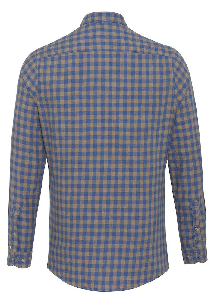 Hatico Langarm FreizeitHemd blau