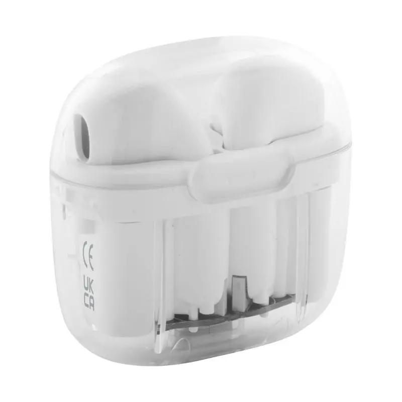Trance RABS Durchsichtige Bluetooth Earbuds - Kabellos, Schneeweiß