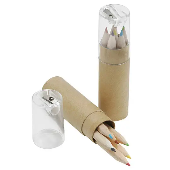 Buntstifte-Set im Kartonköcher - Beige - Glasklar - Kreatives Farbstift-Set für Künstler und Kinder