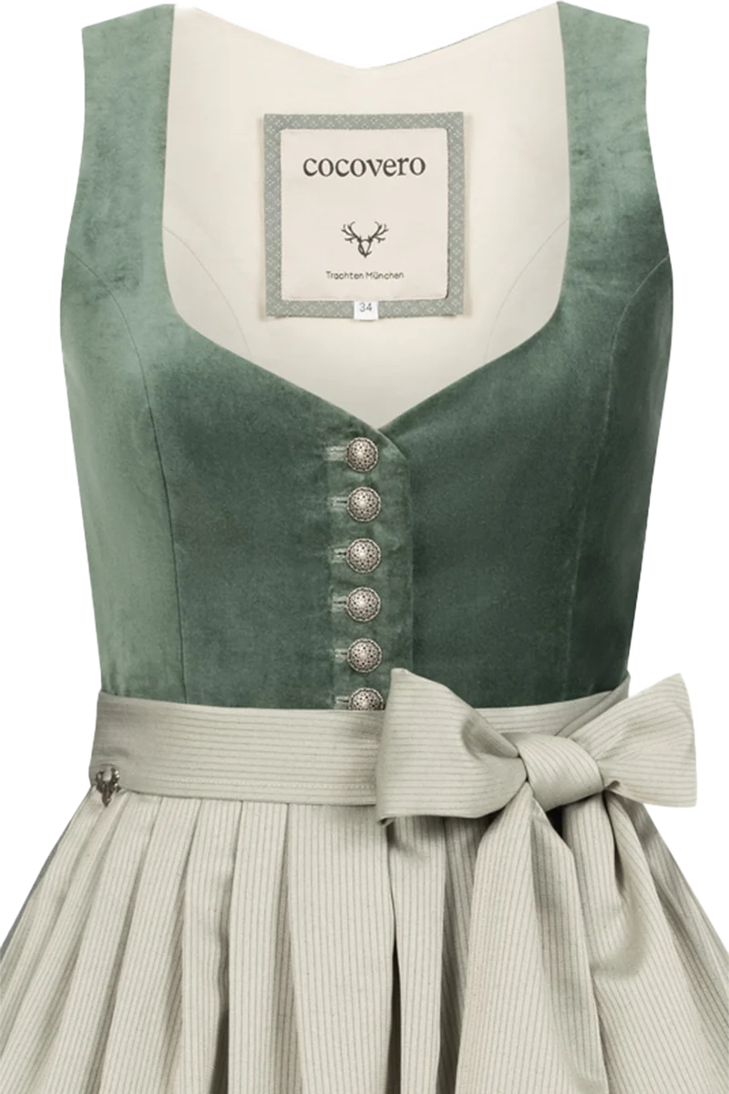 Midi-Samtdirndl mit Herzausschnitt