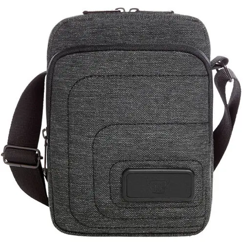 CrossBag FRAME - Schwarz-Grau-Meliert, Stilvolle & Funktionale Umhängetasche für Alltag & Reisen