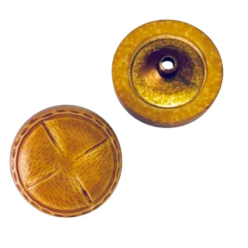 Druckknopf Lederoptik Rostbraun 18 mm – Metall-Lederimitat NK-16