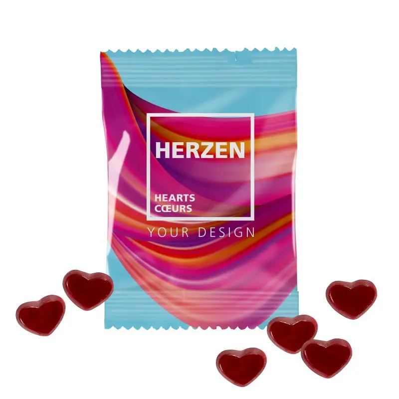 Herz-Fruchtgummiaktion: 10g Tüten – Süße Herzensgrüße