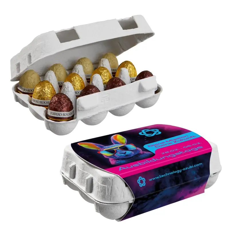 12er Karton mit Ferrero Rocher Ostereiern – Personalisiertes Schokoladen-Geschenk