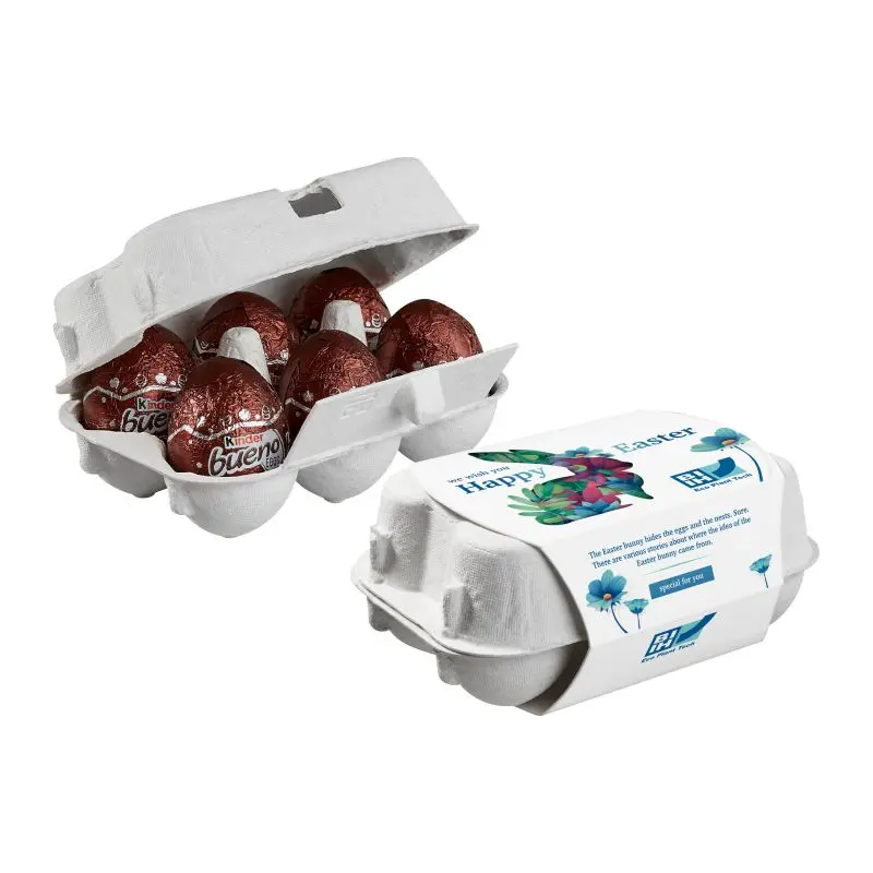 6er-Pack Osterkarton mit Kinder Bueno Schoko-Eiern, inklusive Personalisierung