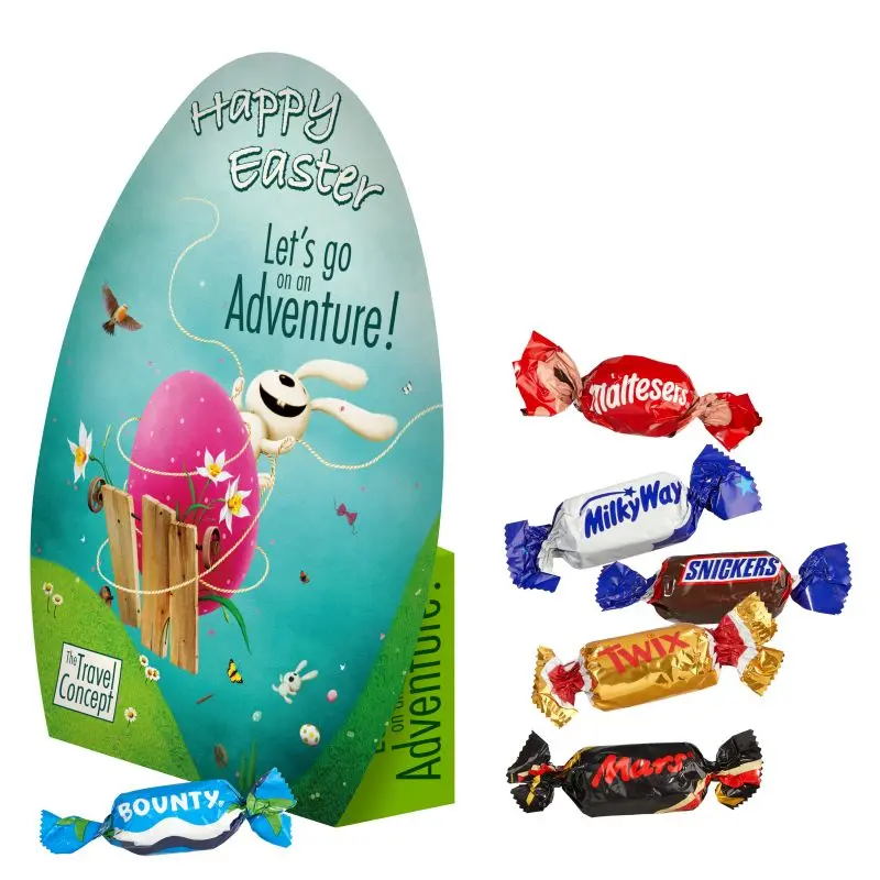 Konturierte Eierschachtel mit Celebrations Schokolade, Personalisierbar