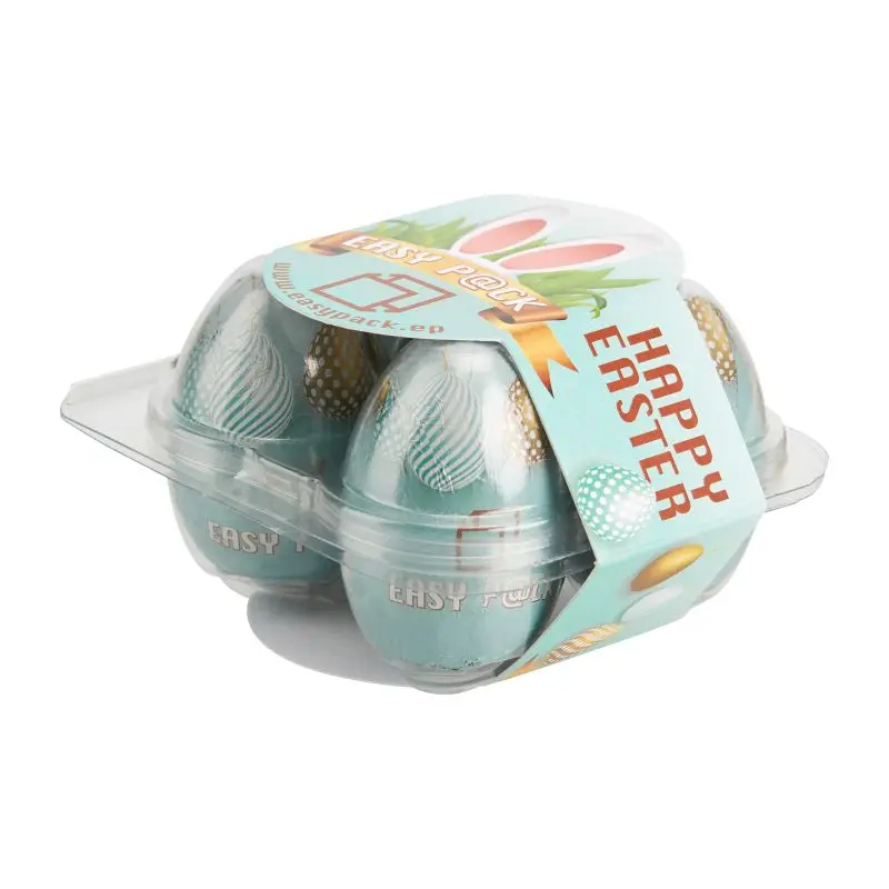 4er Set Eier-Box mit personalisierbarer Werbebanderole