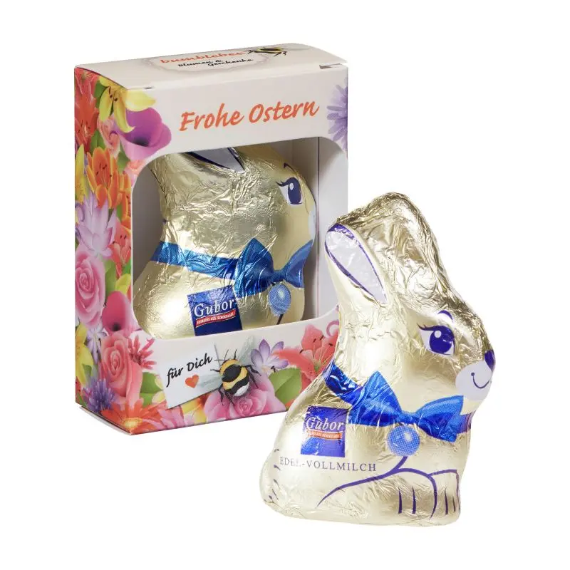 Gubor Osterhase in Präsentbox mit individuellem Druck