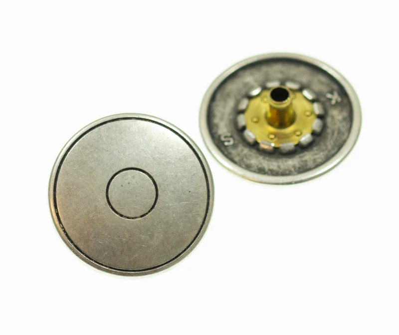 Druckknopf Kreise Altsilber 19 mm – Metallknopf NK-19