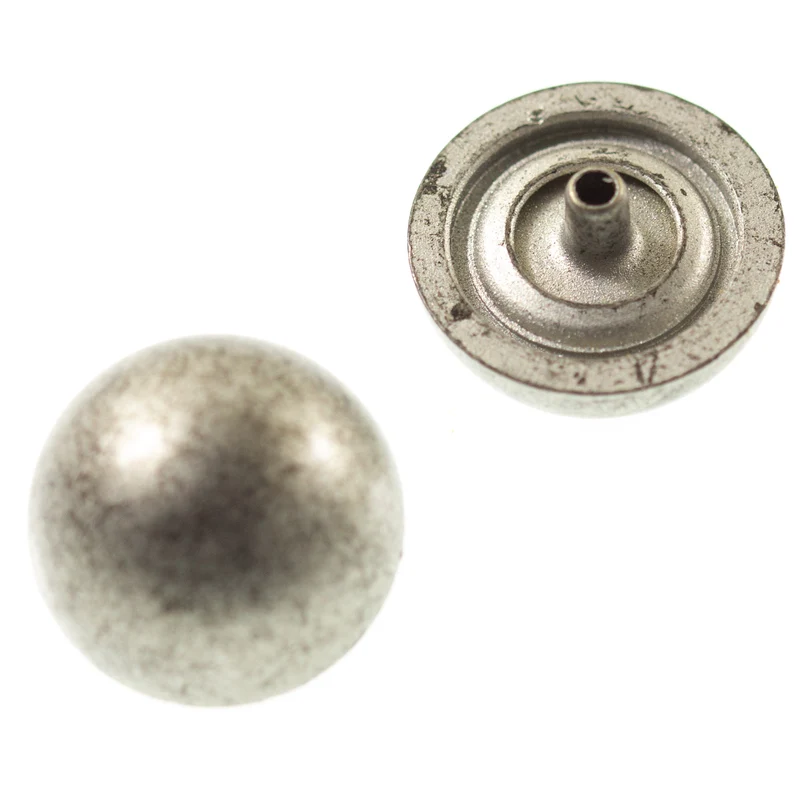 Druckknopf Halbkugel Altsilber – Metallknopf NK-191