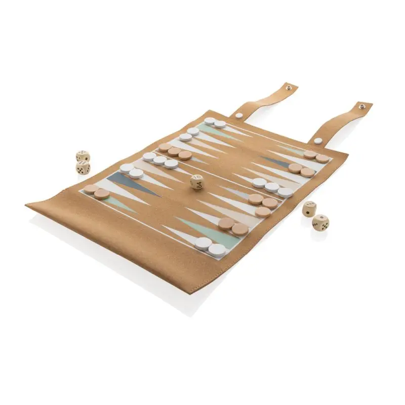 Britton Faltbares Backgammon und Damespiel aus Kork in Braun - Öko-freundliches Design