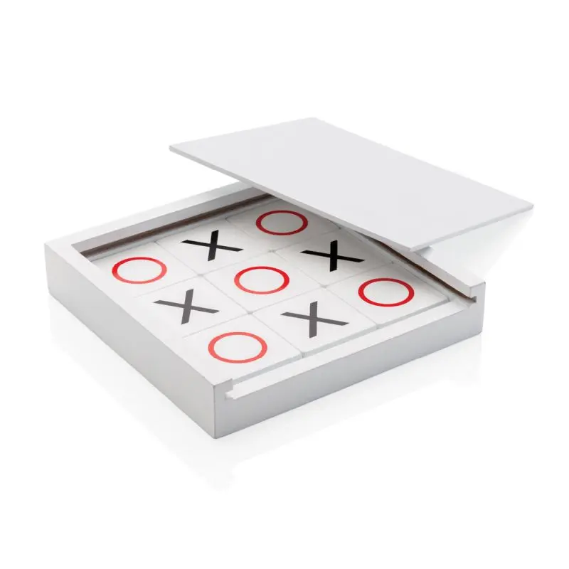 Deluxe Tic Tac Toe in Weiß - Elegantes Strategiespiel für Zuhause und Unterwegs