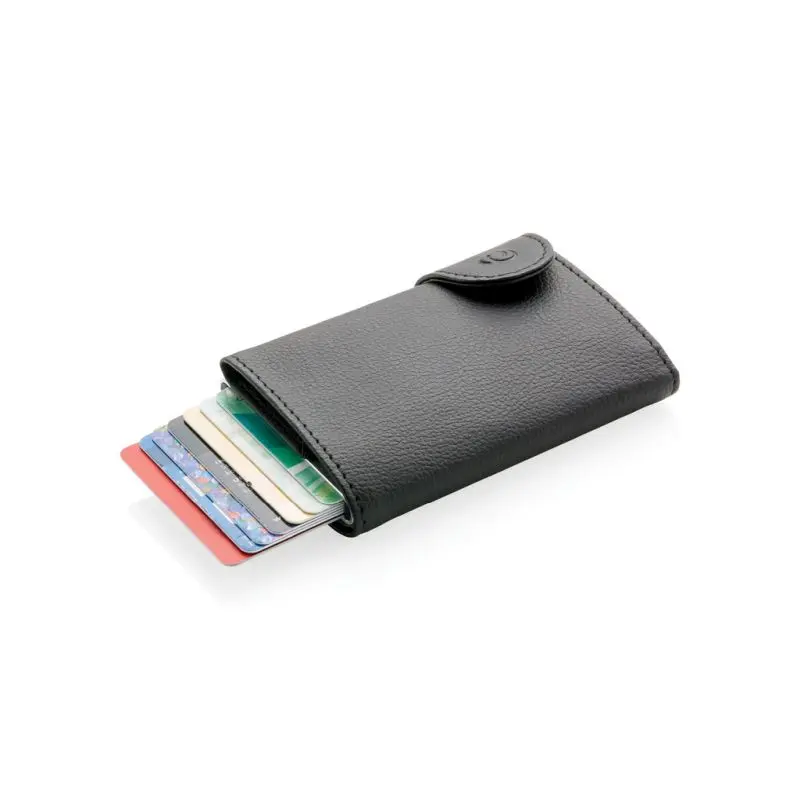 C-Secure RFID Kartenetui und Geldbörse in Schwarz-Silber: Sicher & Stilvoll