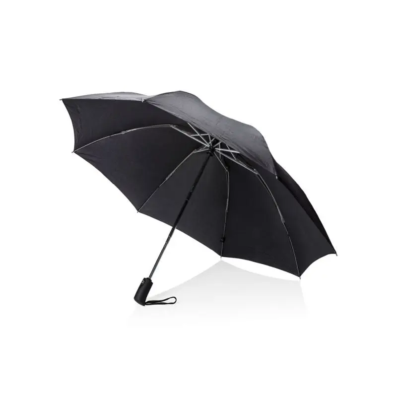 Swiss Peak AWARE™ 23 faltbarer umgekehrter Regenschirm - Schwarz Stilvoll & Praktisch Premium-Regenschutz