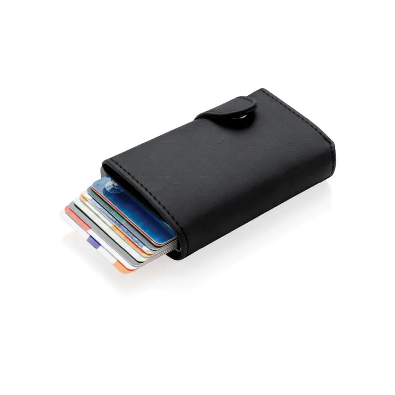 Schwarzer Aluminium RFID Kartenhalter & PU-Leder Geldbörse - Sicher & Elegant
