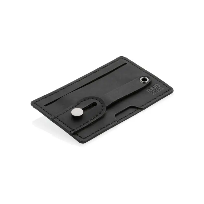 3-in-1 RFID Kartenhalter für Smartphones in Schwarz: Sicher, Schlank & Praktisch