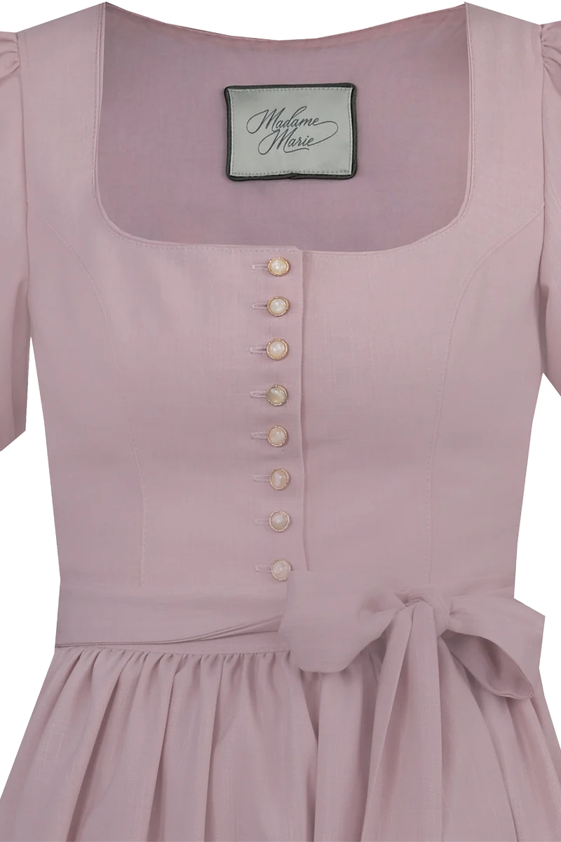 Midi-Dirndl mit Puffärmel und Stretchanteil - blush