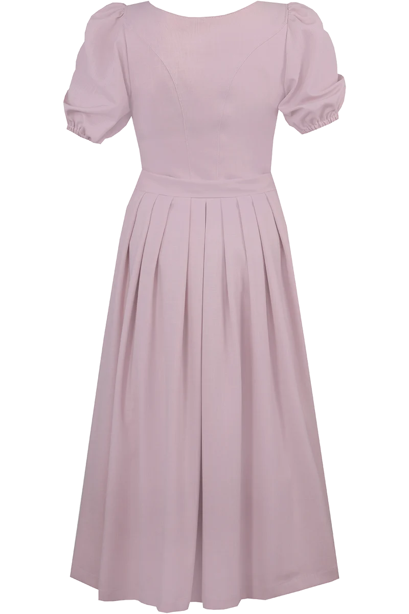 Midi-Dirndl mit Puffärmel und Stretchanteil - blush