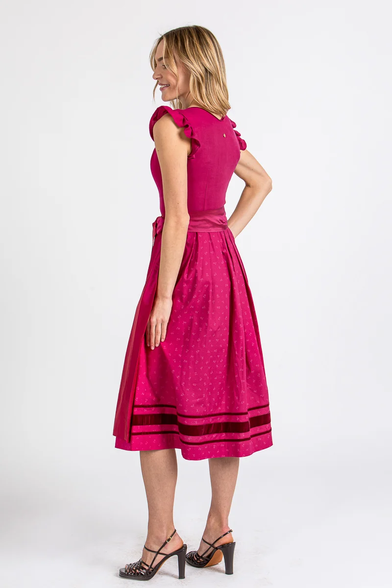 Alpenherz Dirndl mit abnehmbaren Flügelärmel Marie fuchsia