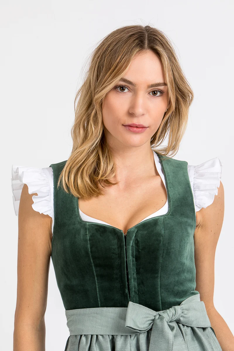 Alpenherz Dirndlbluse Ramona Flügelarm weiß