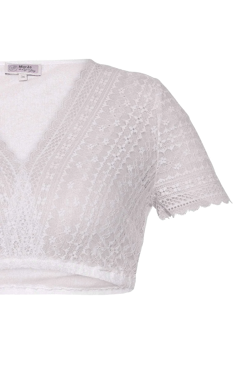 Dirndl-Spitzen-Bluse V-Ausschnitt