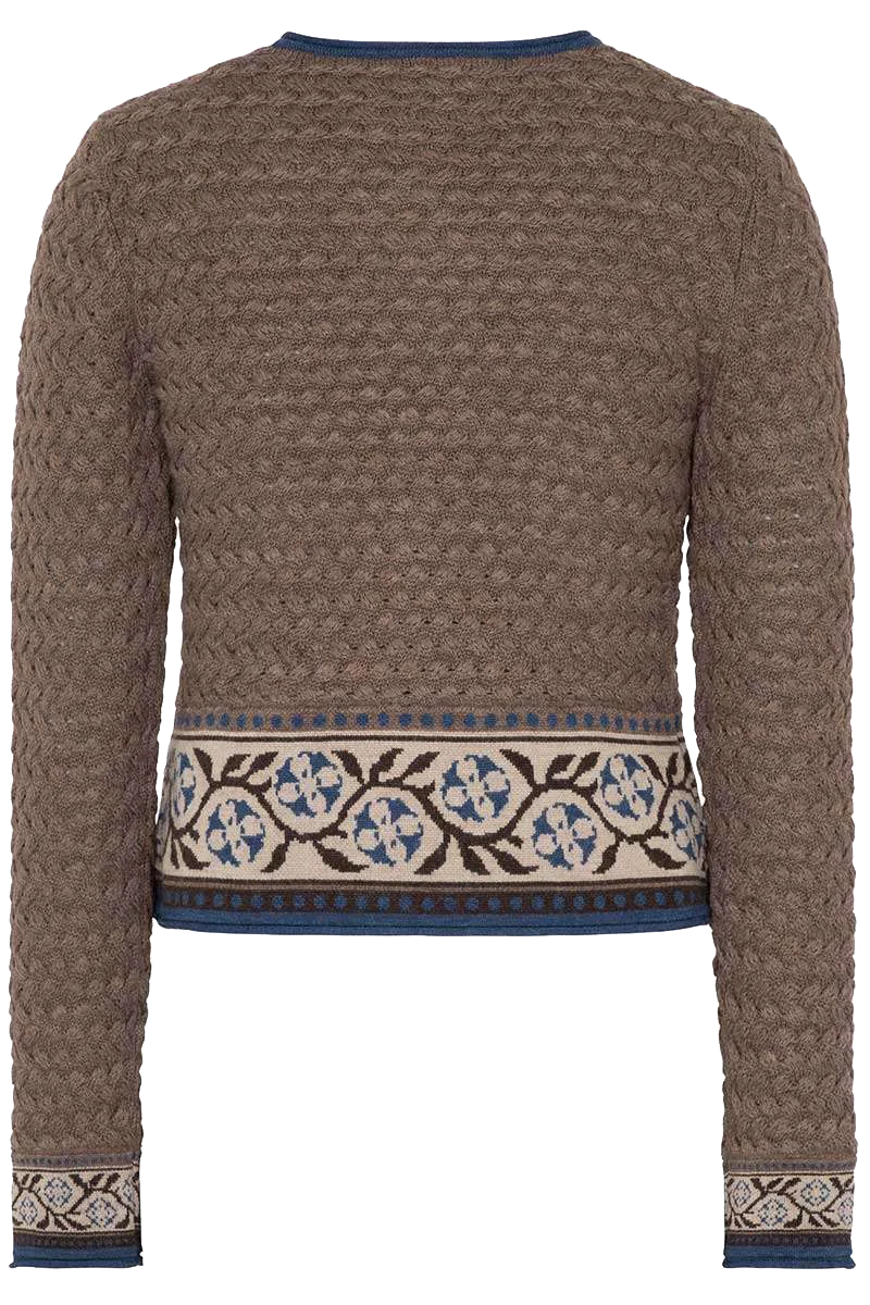 Damen Strickjacke mit gemustertem Bund