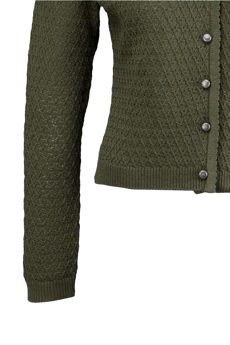 Damen Strickjacke kurz mit Rautenmuster