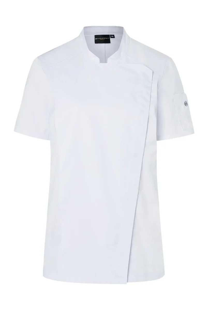 Short-Sleeve Ladies` Chef Jacket Modern-Look