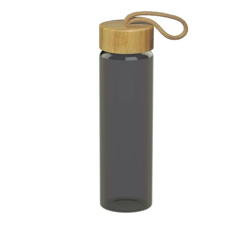 Bamboo Colour Glas-Trinkflasche 650 ml - Stilvolles Grau