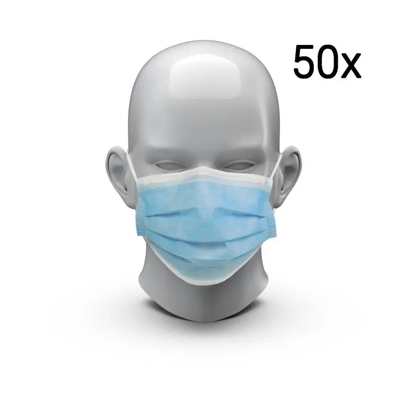 Chirurgische Blaue Einwegmasken, 50 Stück, Medizinischer Standard