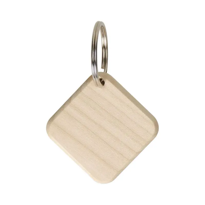 Holzschlüsselanhänger Maple eckig - Naturfarben, Robust, Stilvoll