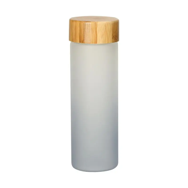 Frosted Glas-Wasserflasche 550 ml - Stilvolles Grau