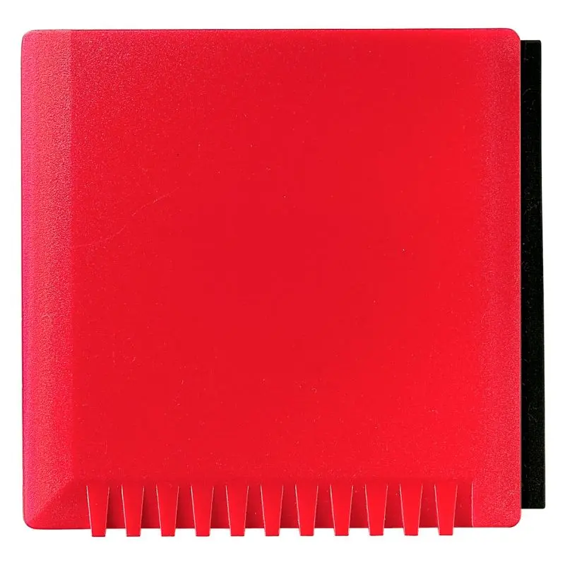 Quadratischer Eiskratzer mit Wasserabstreifer Standard-Rot - Multifunktionales Enteisungswerkzeug