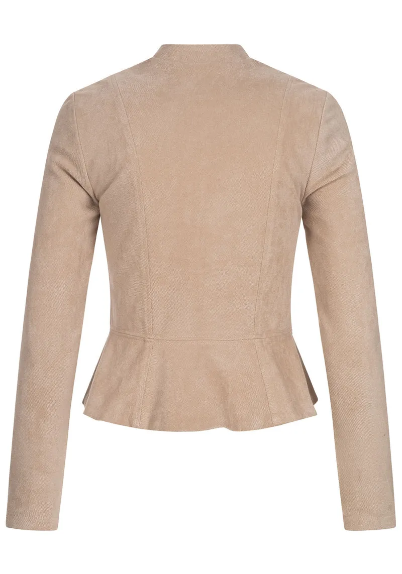 STEHKRAGEN BLAZER STRETCH TWILL TAUPE