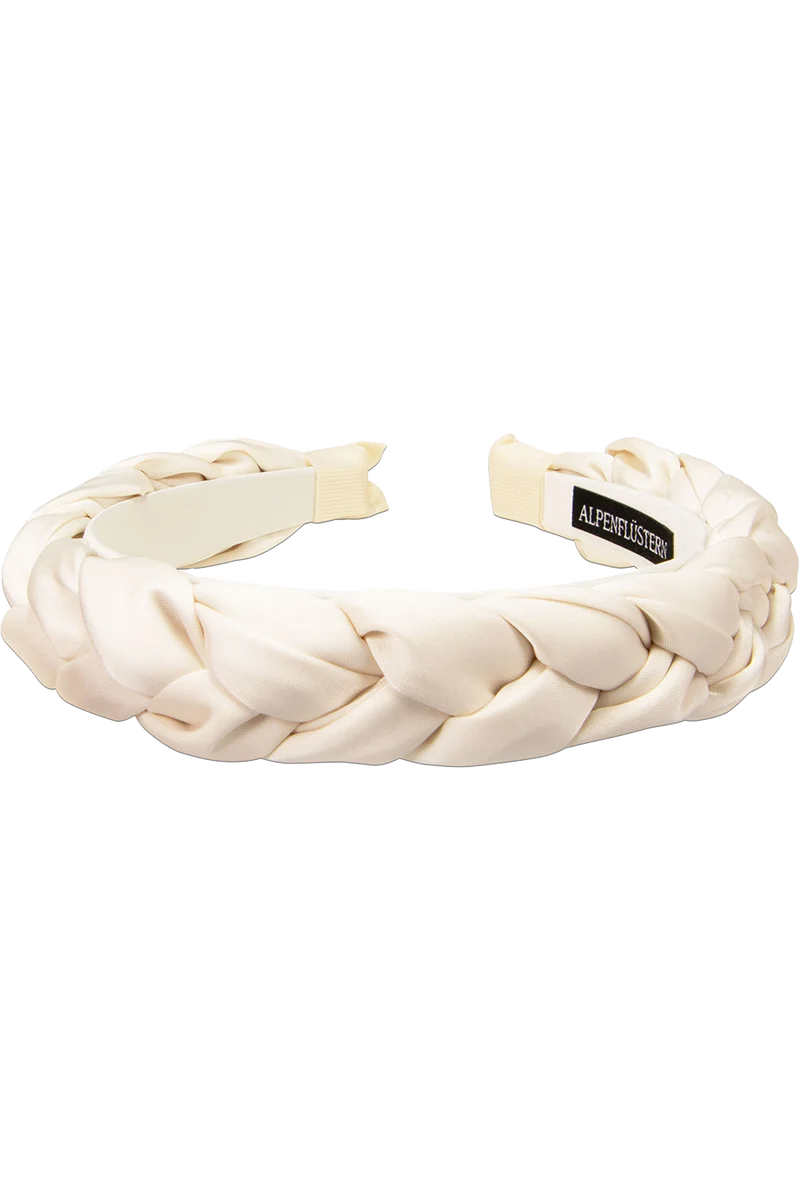 Satin-Haarreif geflochten - creme