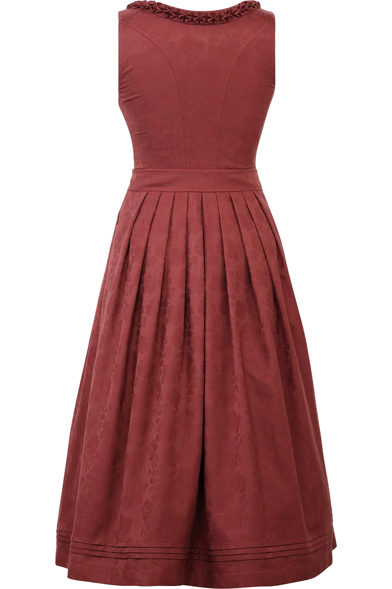 Midi-Dirndl mit floralem Muster und Froschgoscherl Hochleiten 75cm - henna