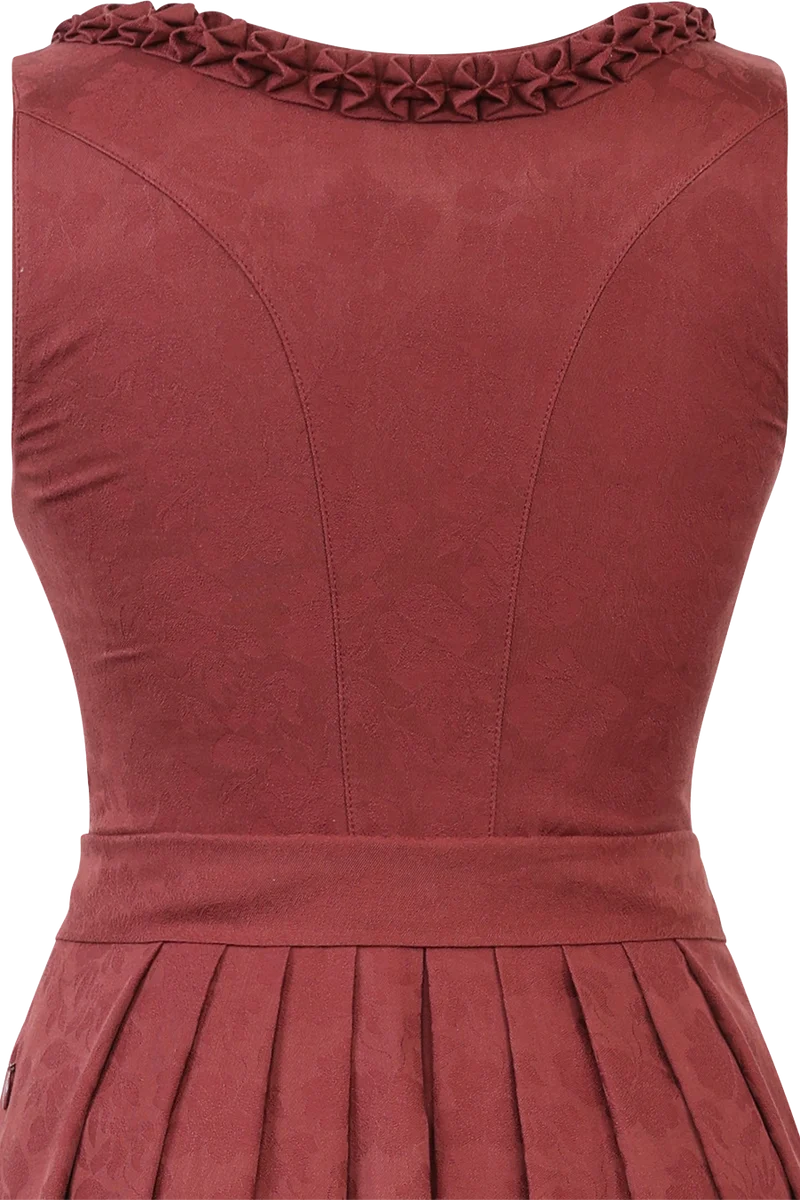 Midi-Dirndl mit floralem Muster und Froschgoscherl Hochleiten 75cm - henna
