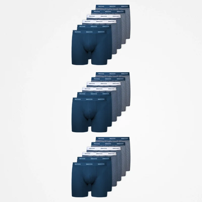 Lange Boxershorts mit Streifen | Blau