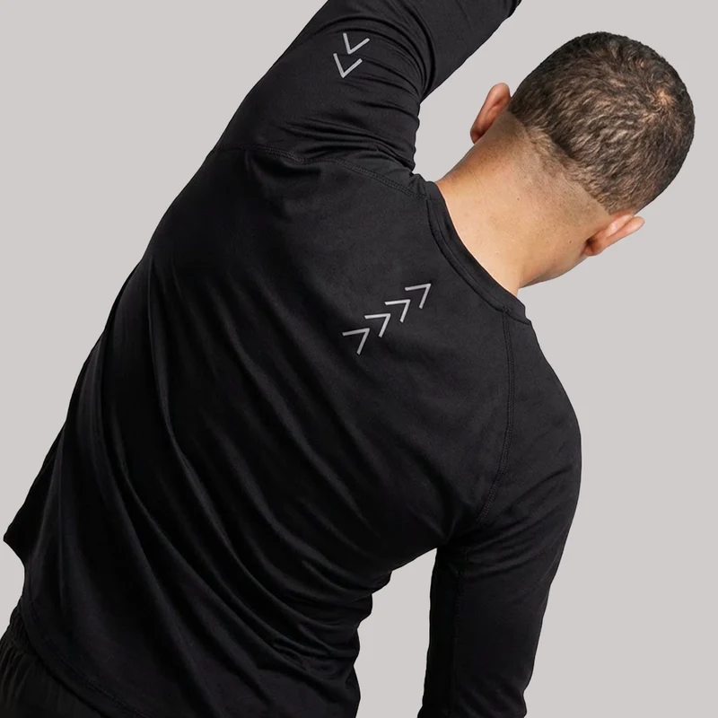 Laufshirt langarm Herren | Schwarz
