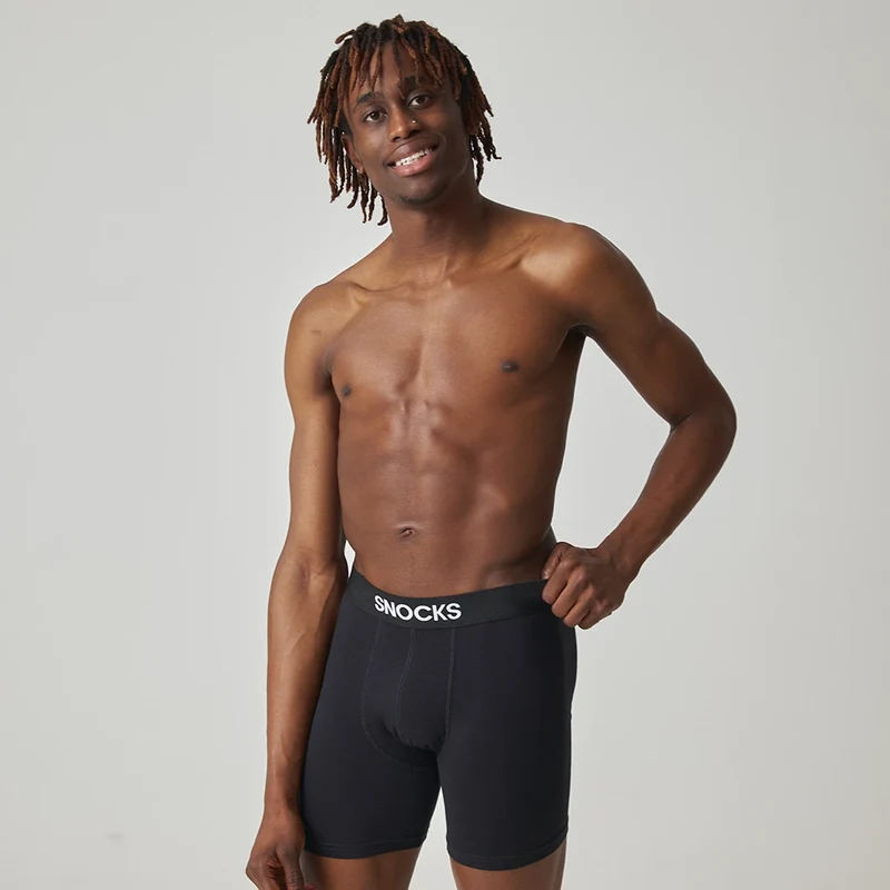 Lange Premium Boxershorts | Schwarz