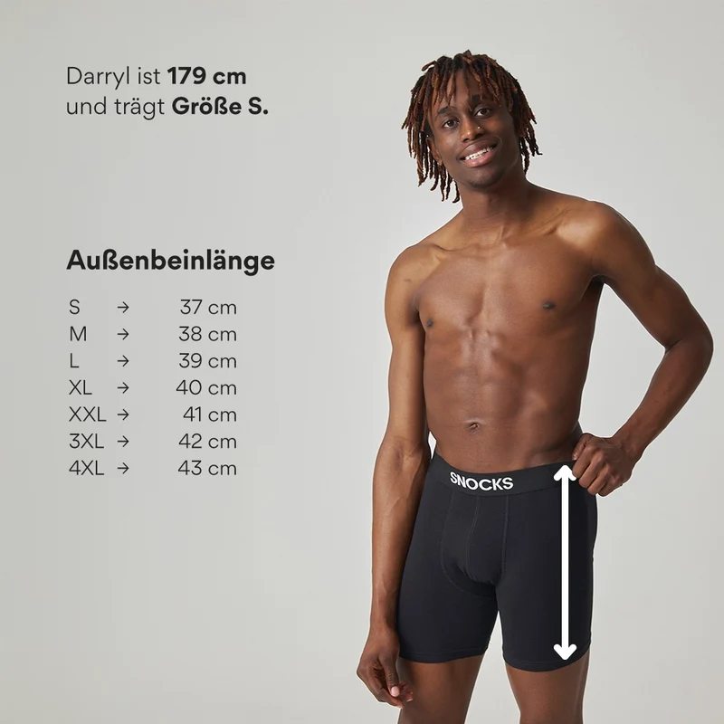 Lange Premium Boxershorts | Schwarz