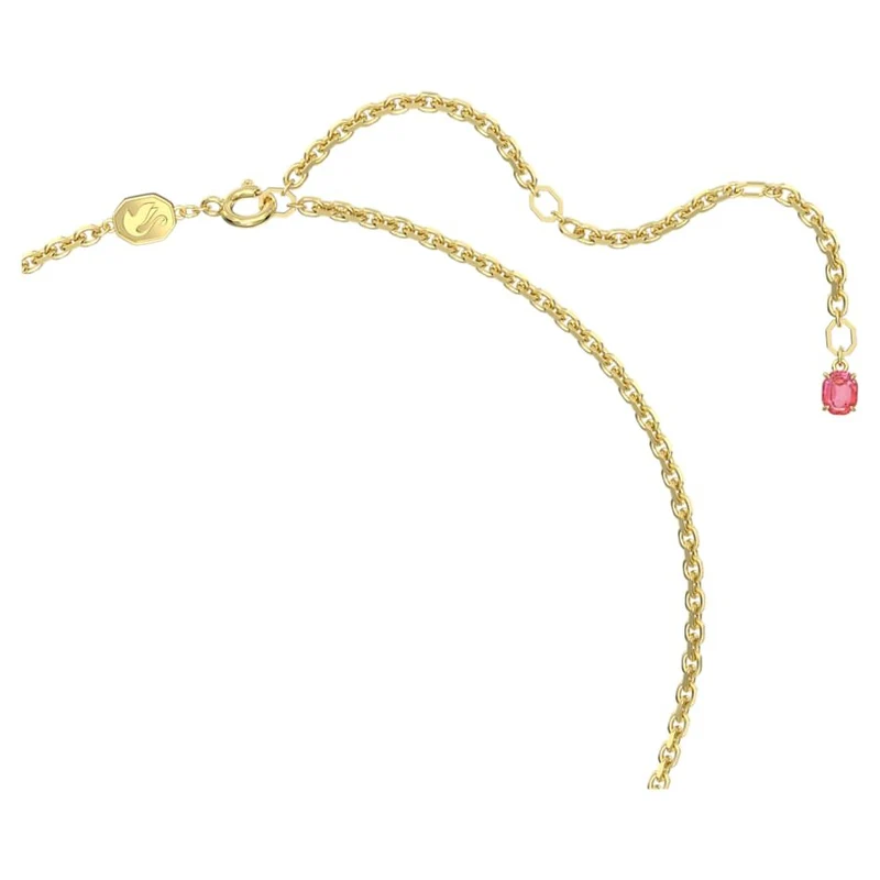 Swarovski Damen Halskette Idyllia Anhänger und Brosche Pavé, Blume, Rosa, Goldlegierungsschicht 5652068